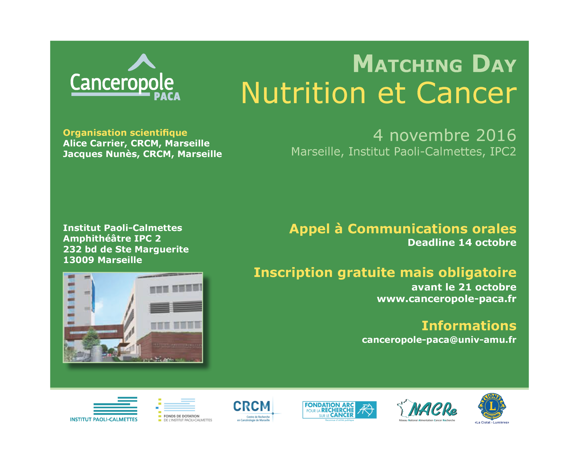 Cancéropôle PACA, 2016